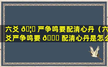 六爻 🦊 严争鸣要配清心丹（六爻严争鸣要 🐕 配清心丹是怎么回事）